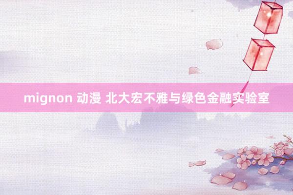 mignon 动漫 北大宏不雅与绿色金融实验室
